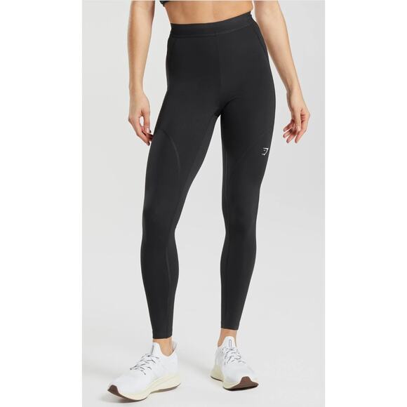 GymShark High Rise Running Leggings Black Womens Small New B4A8T Activewear - Picture 1 of 12